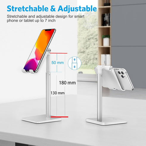OMOTON Cell Phone Stand, Adjustable Angle Height Desk Phone Dock Holder for iPhone SE 16 Pro Max/Plus/XS/XR, Samsung Galaxy S20 / S10 / S9 / S8 an...